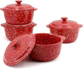 4-Pack 10 Oz Ceramic Mini Cocotte Set by Krokori