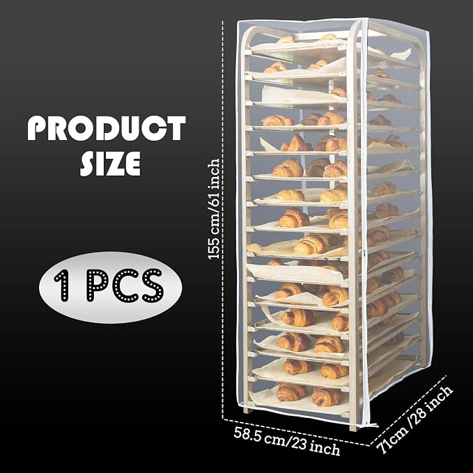 Riakrum 1 Pc Bun Pan Rack Cover Bakers Rack Cover 20 Tier Sheet - Image 2