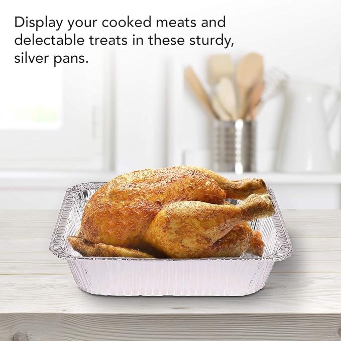 Stock Your Home Aluminum 9x13 Disposable Foil – Half Size Deep Steam Table - Image 5