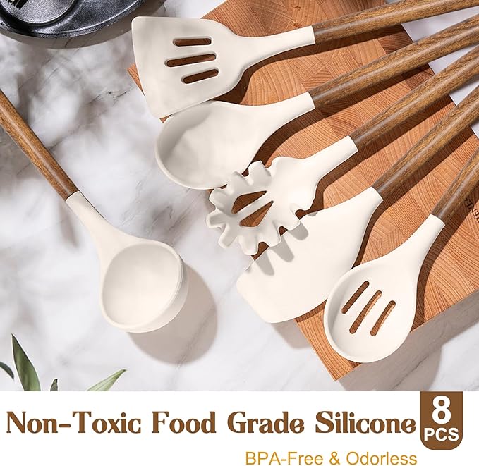 Silicone Cooking Utensil Set, Umite Chef 8-Piece Kitchen Utensils Set - Image 2