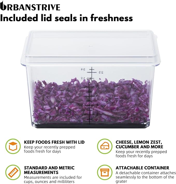 Urbanstrive Cheese Grater With Container Box Grater Stainless Steel Graters - Image 6