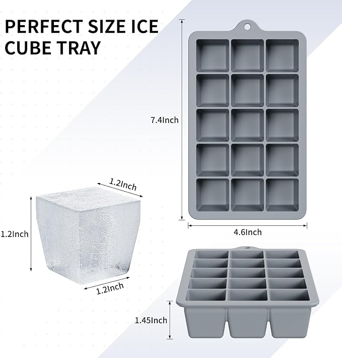 Silicone Ice Cube Tray 3 Pack, HANCELANT Ice Cube Mold, Ice Trays - Image 4