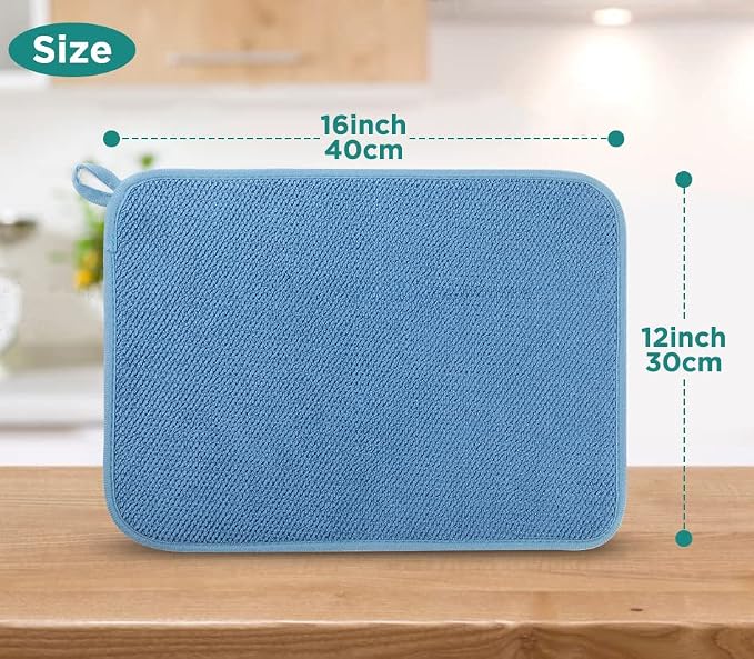GeeRic Microfiber Dish Drying Mat, Super Absorbent Kitchen Dish Drying Pad - Image 2
