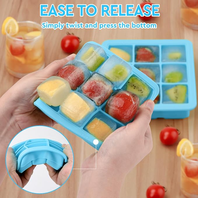 2 Pack Silicone Ice Cube Tray, Small Ice Trays - Image 4