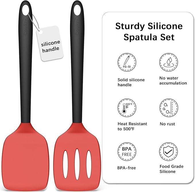 Coukre 2 Pack Silicone Spatula Set, High Heat Resistant, BPA Free Kitchen - Image 2