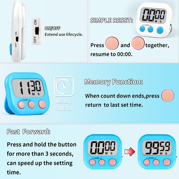 Timer for Kids Teachers Supplies Digital Kitchen Timers for Cooking Large - Image 5
