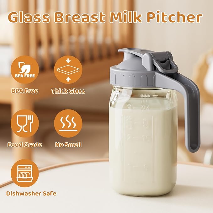 OneDream Breast Milk Pitcher 32oz Glass Pitcher - Image 5