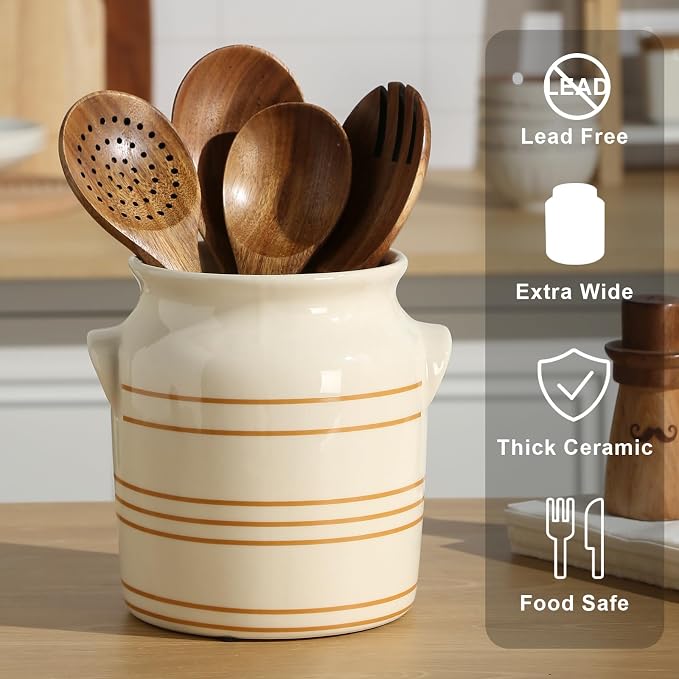 Ceramic Farmhouse Kitchen Utensil Holder - Image 4