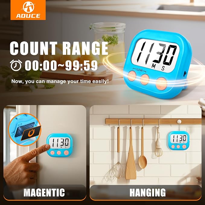 6 Pack Kitchen Timers Loud Ring Digital Timers - Image 3