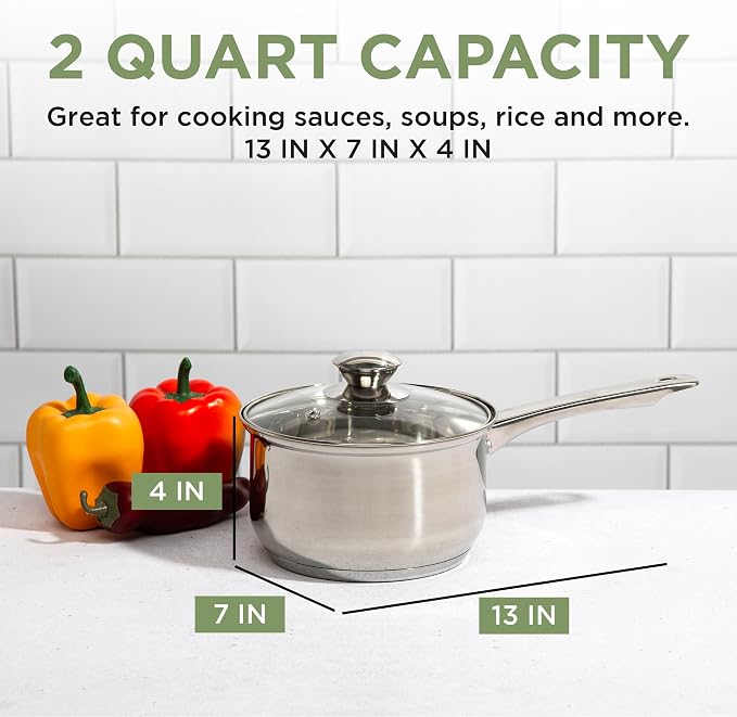 Ecolution Stainless Steel Sauce Pan, Encapsulated Induction Ready Cooking Pot - Image 5
