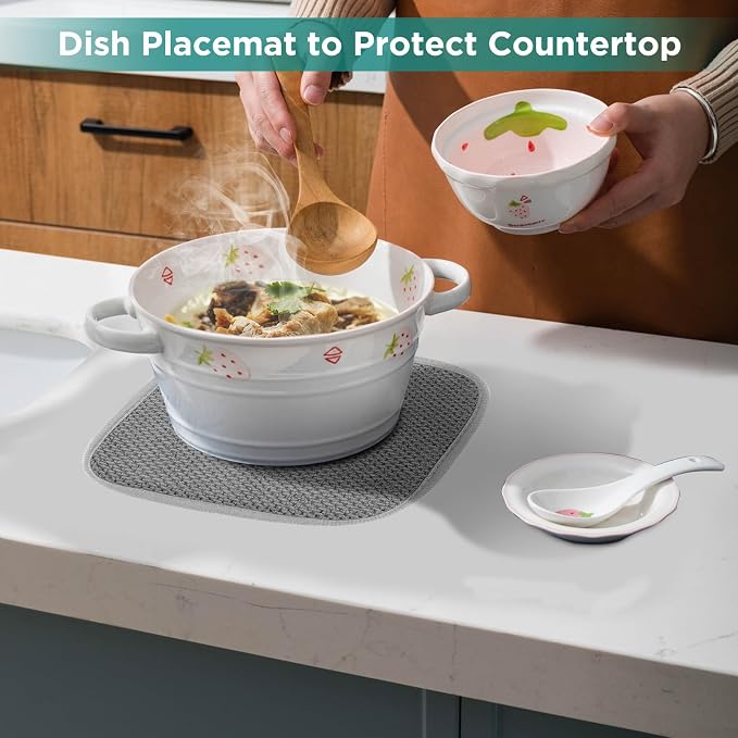 GeeRic Microfiber Dish Drying Mat, Super Absorbent Kitchen Dish Drying Pad - Image 6