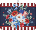 4th of July Dish Drying Mat for Kitchen Counter Patriotic Red Blue and White by Unknown