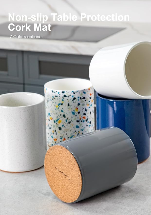 Nucookery Utensil Holder, 6.4" Ceramic Kitchen Utensil Holder - Image 5