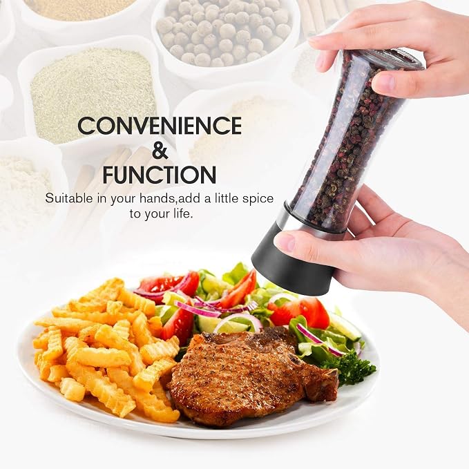 Hotder Premium Pepper and Salt Grinder Set of 2-Refillable Coarseness - Image 8