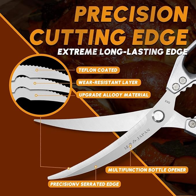 HUUSK Kitchen Scissors Silver - Image 3