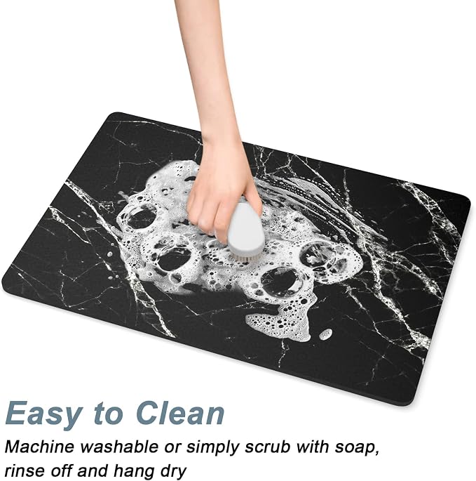 Rnivvi Coffee Mat, Hide Stain Rubber Backed Absorbent Dish Drying Pad - Image 5
