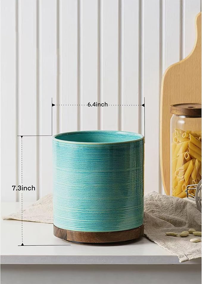 Utensil Holder, 360° Rotating Extra Large Ceramic Kitchen Utensil Holder - Image 4