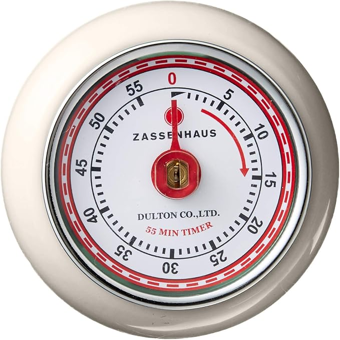 Zassenhaus Magnetic Retro Kitchen Timer, Classic Mechanical Cooking Timer - Image 2