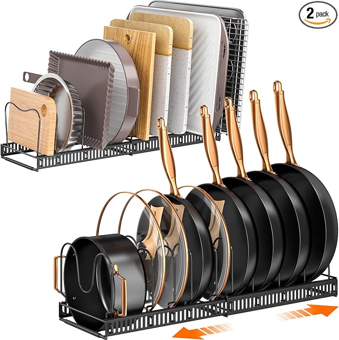 MUDEELA 2 Pack Pots and Pans Organizer Rack by MUDEELA