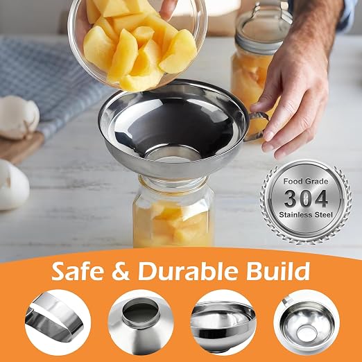 6 Pack Stainless Steel Canning Funnel - Image 2