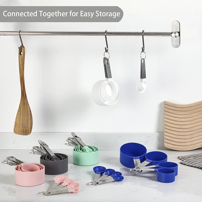 Measuring Cups and Spoons Set of Huygens Kitchen Gadgets 10 Pieces, Stackable - Image 5
