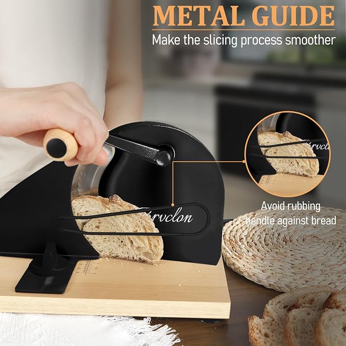 Brvclon Manual Bread Slicer Adjustable Thickness, Hand Crank Bread Slicer - Image 3