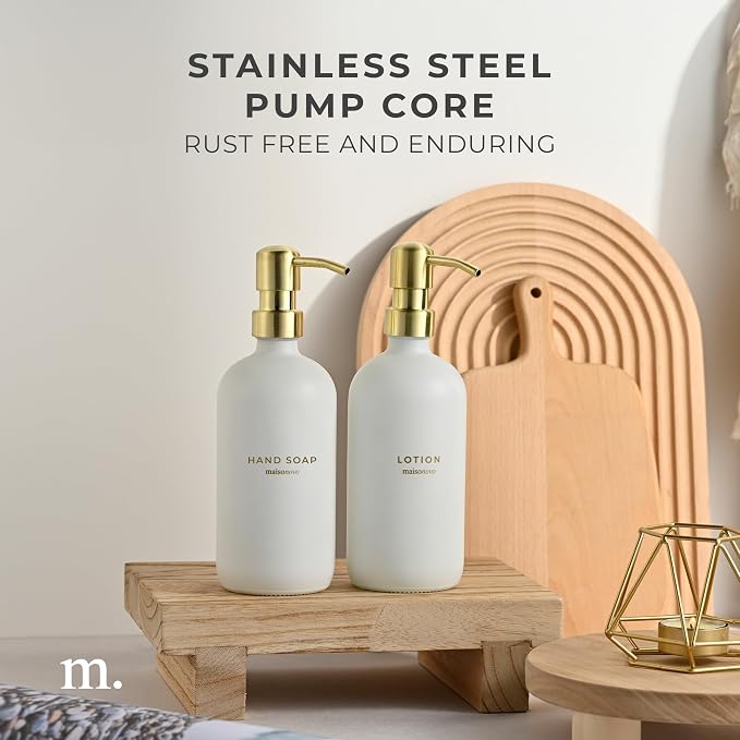 MaisoNovo Soap Dispenser 2-Piece Set | 16.9oz Clear Bottles - Image 4