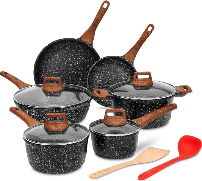 ESLITE LIFE Nonstick Cookware Sets, Compatible by ESLITELIFE