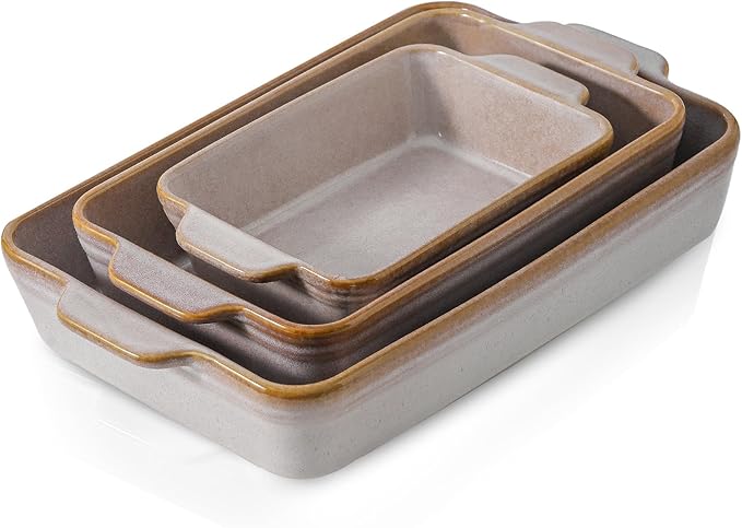 HVH 9x13 Baking Dish Set, Large Casserole Dishes by HVH