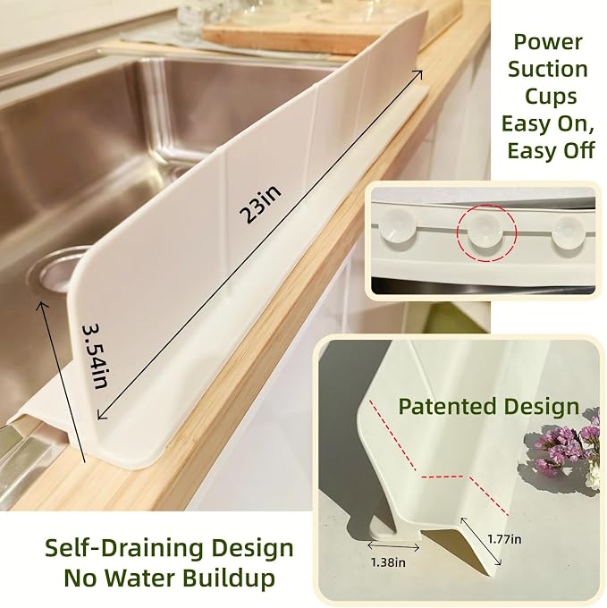Sink Splash Guard for Kitchen, Splatter Screen & Silicone Water Guard - Image 3