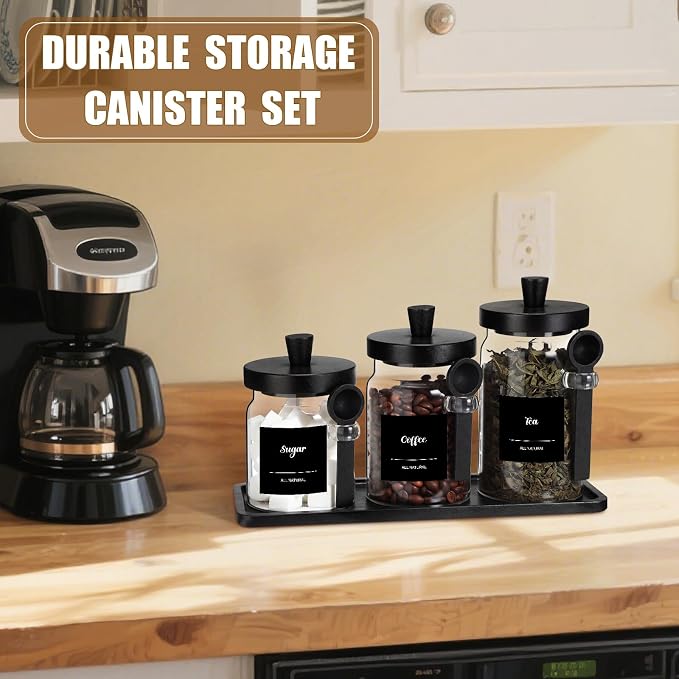 Suclain 3 Pcs Glass Coffee Container - Image 6