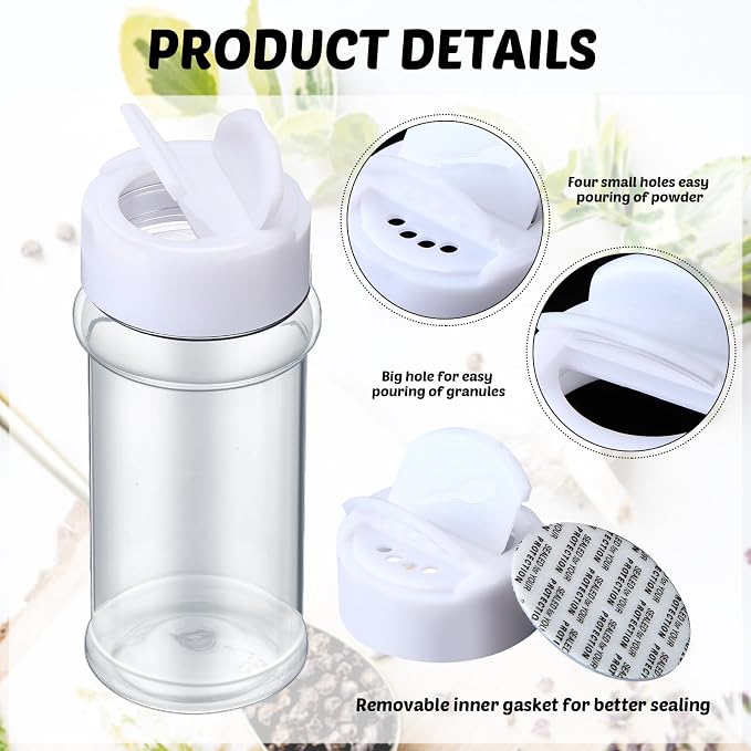Eccliy 36 Pack 3 oz Clear Plastic Spice Jars - Image 3