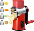 Rotary Cheese Grater with 4 Blades, Hand Crank Cheese Grater with Waffle Slicer by Unknown