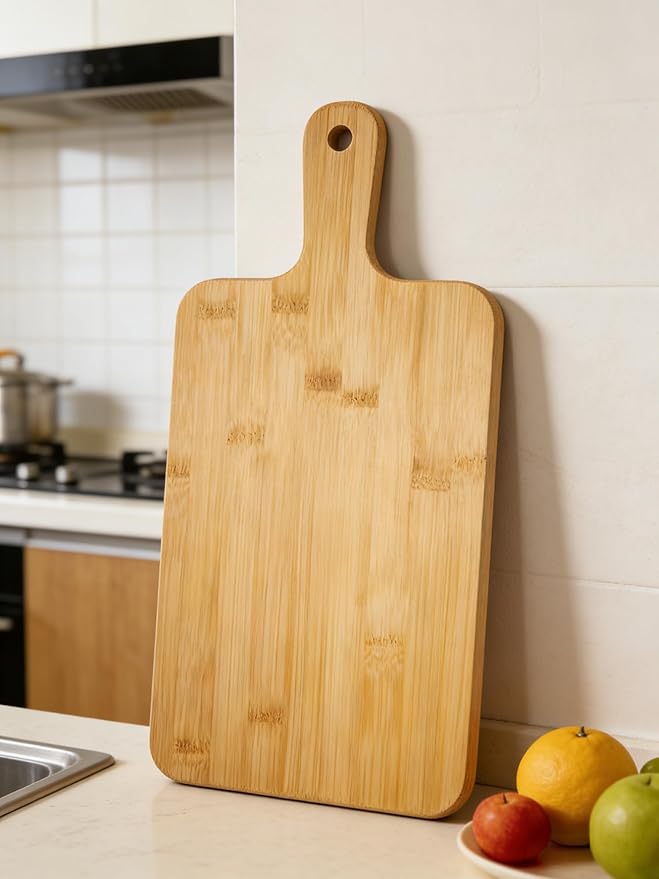 ZeQi Bamboo Cutting Board with Handle, Wooden Cutting Boards, Chopping Board - Image 5