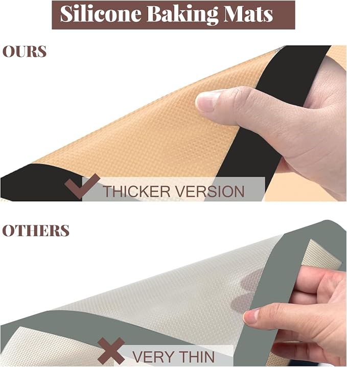 Silicone Baking Mat, 3 Pack Reusable Baking Mat, Food Safe Silicone Mats - Image 7
