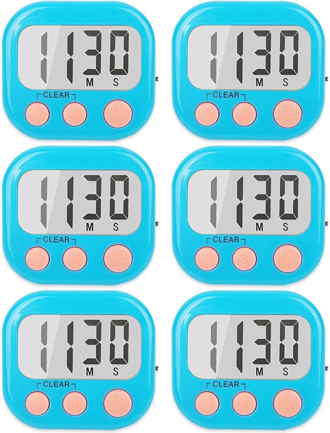 6 Pack Kitchen Timers Loud Ring Digital Timers by AOUCE