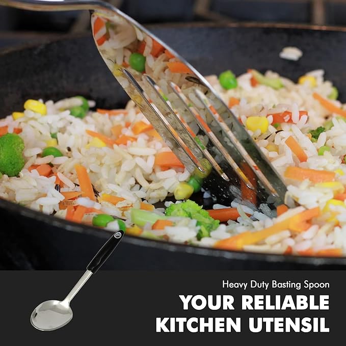 Chef Craft Select Heavy Duty Basting Spoon, 12 inch, Stainless Steel - Image 3