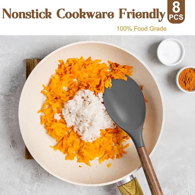 Umite Chef Silicone Cooking Utensil Set, 8-Piece Kitchen Utensils Set - Image 4