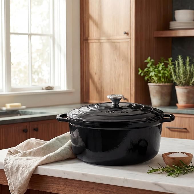 Zulay Kitchen 5 Quart Enameled Cast Iron Dutch Oven Pot - Image 2