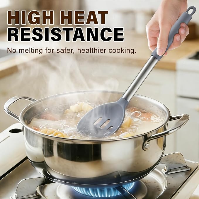 5Pcs Silicone Cooking Utensils Set, Heat Resistant Kitchen Tools Include - Image 5