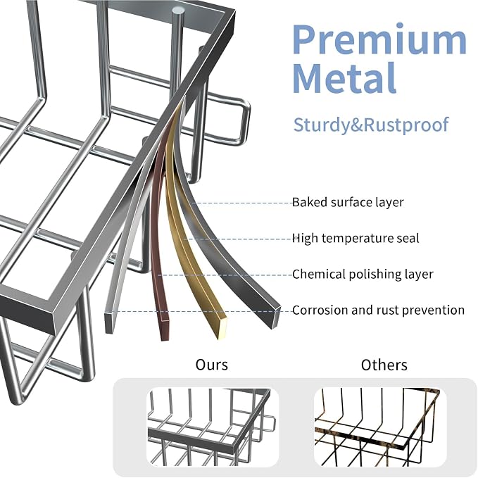Saydear Under Sink Organizer Storage 2-Tier Premium Metal Pull-Out Kitchen - Image 5