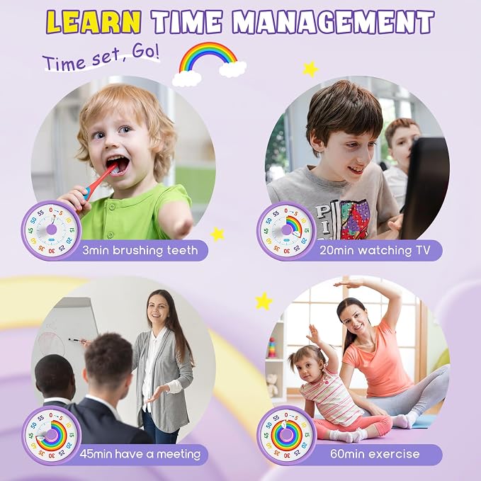 HIPPIH Visual Timer for Kids, 60 Minute Countdown Timers for Classroom Kitchen - Image 8