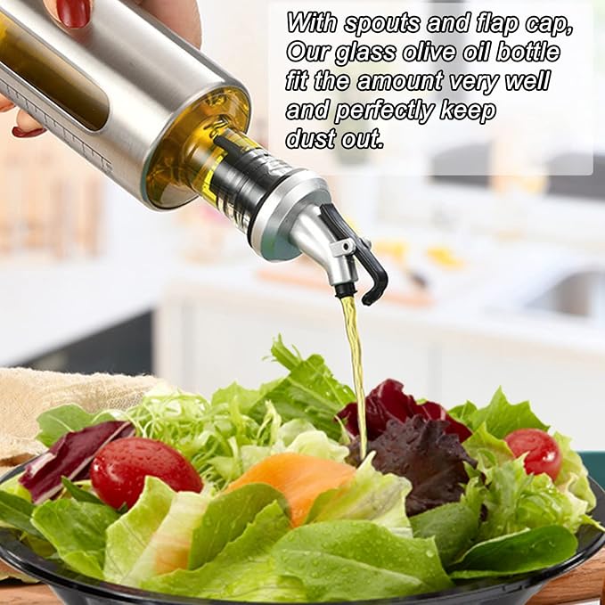 SINYWAY Oil Dispenser Bottle, 4 Pack Glass Olive Oil Dispenser Bottle - Image 7