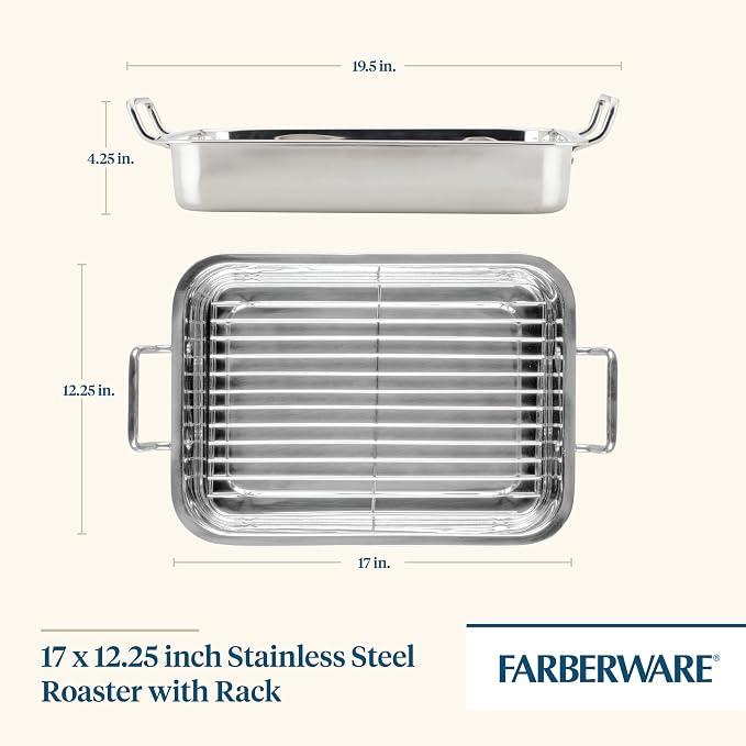 Farberware Classic Traditions Stainless Steel Roaster/Roasting Pan - Image 2