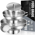 Walfos 5.5 Inch and 4 inch Stainless Steel Wide-Mouth Funnel by Walfos