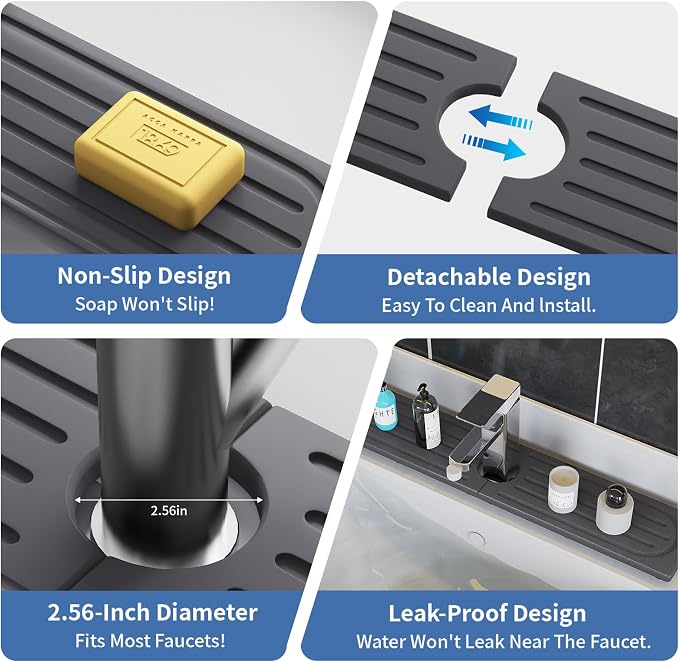 Stone Faucet Mat for Kitchen Sink, Water Absorbing Sink Water Splash Guard - Image 8