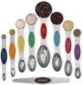 Magnetic Measuring Spoons Set Stainless Steel Dual Sided Stackable Teaspoon by CHAMTILE
