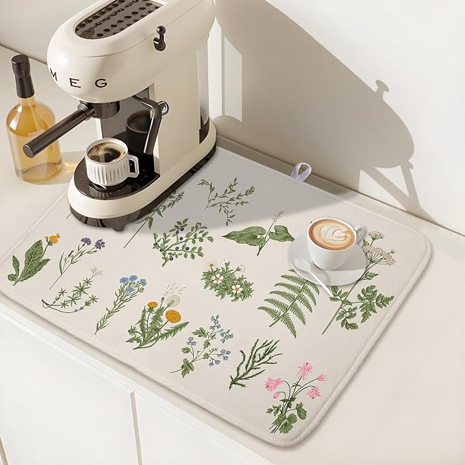 Kawani Sage Flower Herbs Dish Drying Mat - Image 7