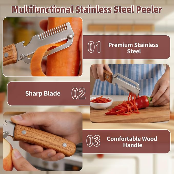 Multifunctional Vegetable Peeler, 3 in 1 Potato Peeler - Image 3