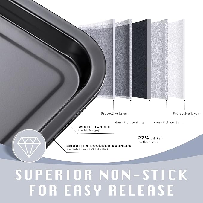 HONGBAKE 2 Pack Quarter Sheet Pan - Image 3